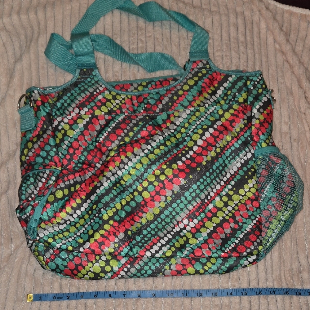 Thirty-One Colorful Dot Stripe Tote - Picture 4 of 12